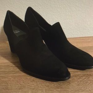Nwob Stuart weitzman suede heel leather suede orsay shootie black